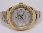 Yellow Gold White Arabic Face Day-Date II Watch 41mm Rolex President Replica